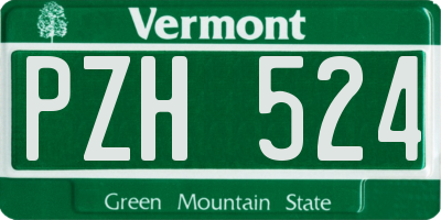 VT license plate PZH524