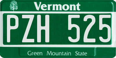 VT license plate PZH525