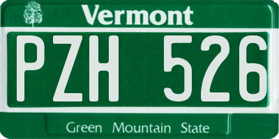 VT license plate PZH526