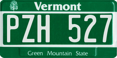 VT license plate PZH527