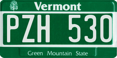 VT license plate PZH530