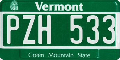 VT license plate PZH533