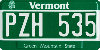 VT license plate PZH535