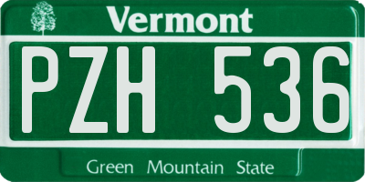 VT license plate PZH536