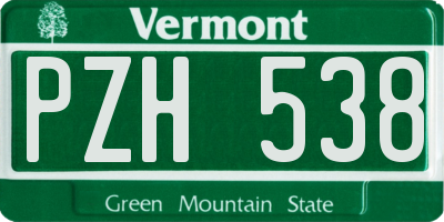VT license plate PZH538