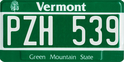 VT license plate PZH539