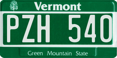 VT license plate PZH540