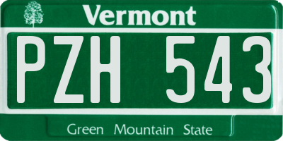 VT license plate PZH543