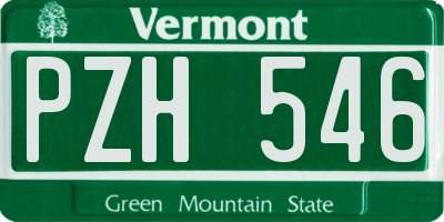 VT license plate PZH546