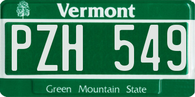 VT license plate PZH549
