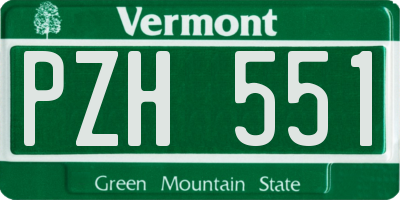 VT license plate PZH551