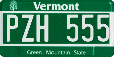 VT license plate PZH555