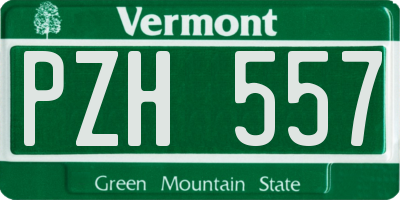 VT license plate PZH557