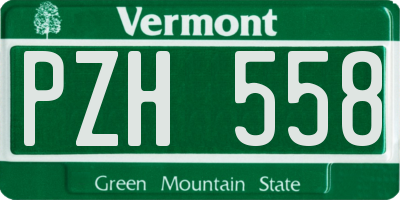 VT license plate PZH558