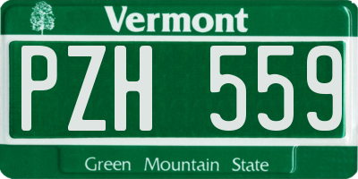 VT license plate PZH559