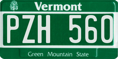 VT license plate PZH560