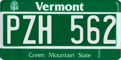 VT license plate PZH562