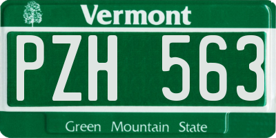 VT license plate PZH563