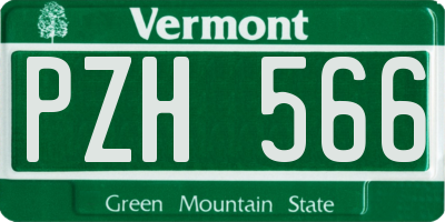 VT license plate PZH566