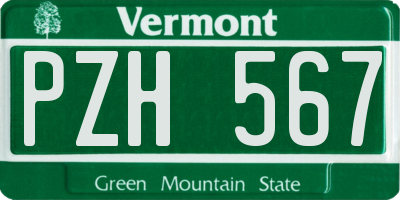 VT license plate PZH567