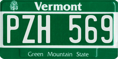 VT license plate PZH569