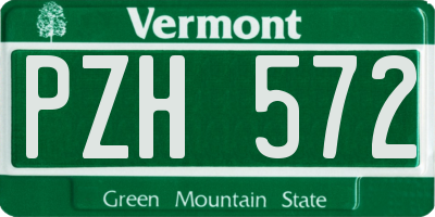 VT license plate PZH572