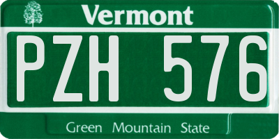 VT license plate PZH576