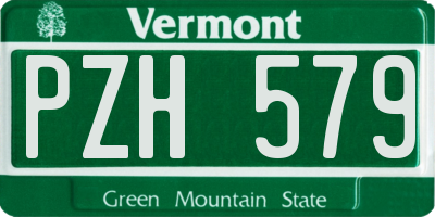 VT license plate PZH579