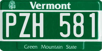 VT license plate PZH581