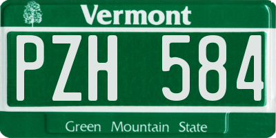VT license plate PZH584