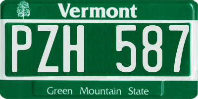 VT license plate PZH587