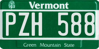 VT license plate PZH588