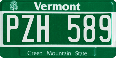 VT license plate PZH589