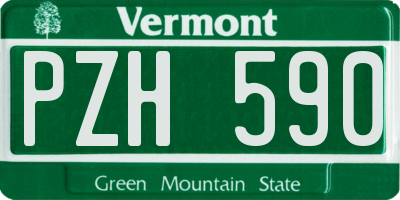 VT license plate PZH590