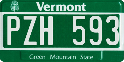 VT license plate PZH593