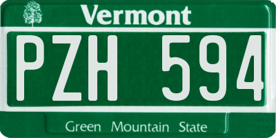 VT license plate PZH594