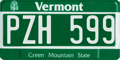 VT license plate PZH599
