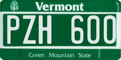 VT license plate PZH600