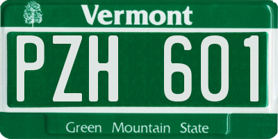 VT license plate PZH601