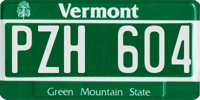 VT license plate PZH604