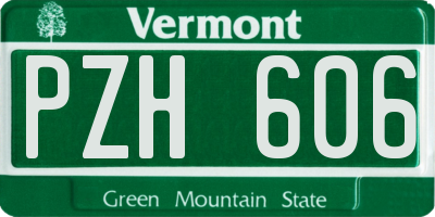 VT license plate PZH606
