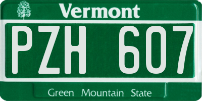 VT license plate PZH607