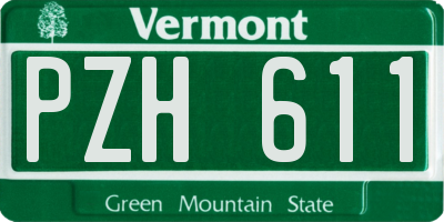 VT license plate PZH611