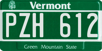 VT license plate PZH612