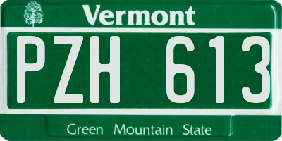 VT license plate PZH613