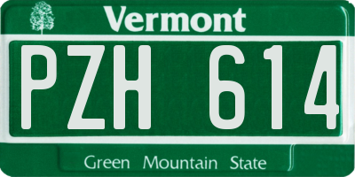VT license plate PZH614