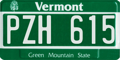 VT license plate PZH615