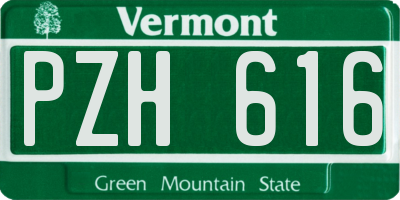 VT license plate PZH616