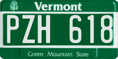 VT license plate PZH618