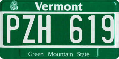 VT license plate PZH619